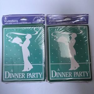 Lot of 2 New Vintage Drawing Board Greeting Cards Dinner Party Invitations